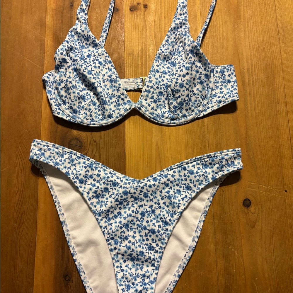 Hollister Blue Floral Bikini